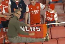 Strictly Come Dancing star Tony Adams was spotted dancing at Emirates Stadium at Arsenal’s 3-2 victory over Liverpool.