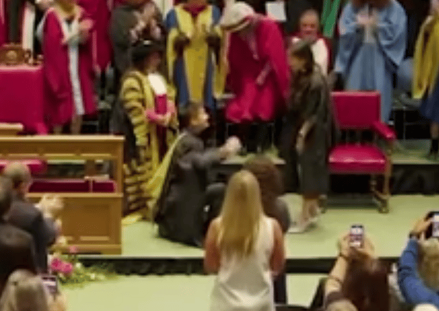  A man has been accused of being ‘selfish’ for proposing to girlfriend at a graduation ceremony. 