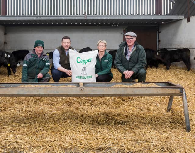 Pictured at Capper Trading’s Research Farm Archerstown, Delvin, Co Westmeath are Ronan McVeigh Farm Manager, Matthew Steenson General Manager, Alison Cairns Animal Feed Mill Manager and Robert Capper Managing Director