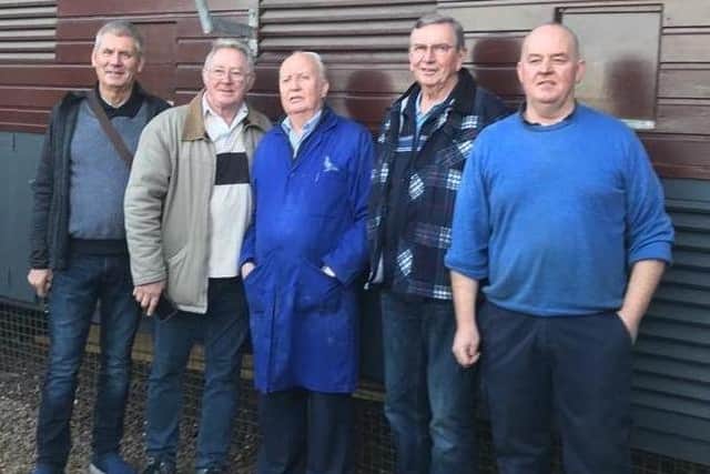 Pictured left to right - Phil Murphy, President Central Cumberland Federation, NSW Sydney , Brian Dilwuth, Formerly from Newry , Malachy Maguire ,   John Jeffery, Secretary Central Cumberland Federation, NSW Sydney & Mark Maguire