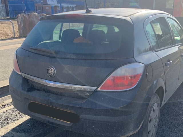 This car had no insurance, MOT or Vehicle Excise Duty. Reported and seized.