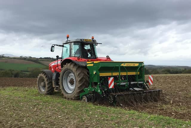 An annual reseeding target of ten per cent of the farm is done achieve increased productivity from grassland.