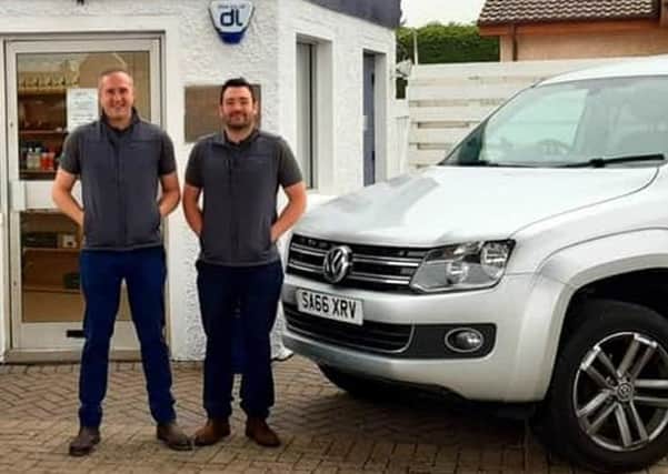 Chris McGregor, right, who farmed with his father, David, near Antrim, has opended a new veterinary practice in Scotland, and is pictured with his business partner, Ross Wilson.
