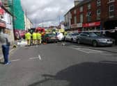 Scene of a crash a Bridge St Portadown.