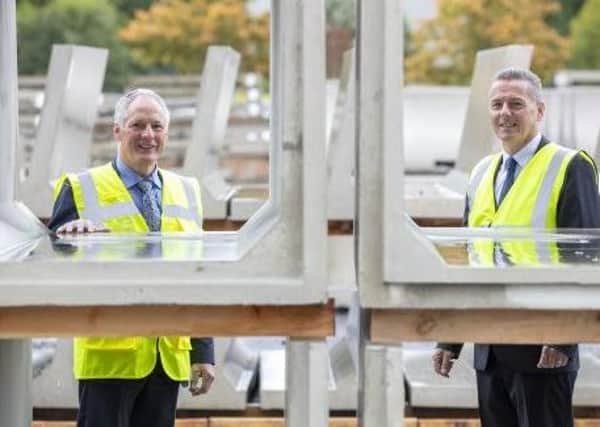 Wilbert Moore, Moore Concrete Managing Director, with Graham Whitehurst, Chair of the Manufacturing Task Force an industry-led initiative established by Mid and East Antrim Borough Council to support and stimulate the local manufacturing sector