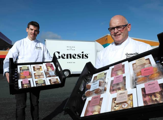 Pictured are (l-r) Stephen Chisholm, Business and Product Development Manager, Genesis bakery and Nigel Lennox, Master Baker, Genesis bakery.