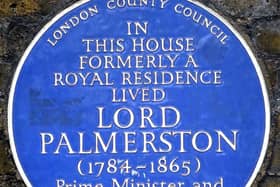 Blue plaque erected in 1961 by London County Council at Cambridge House, 94 Piccadilly, Mayfair, London W1J 7BP, City of Westminster. Picture: Wikimedia Commons