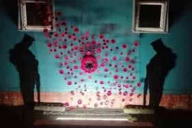 The poppy cascade created by Larne Army Cadets.