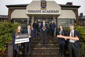 Representing Omagh Academy in the 2020-2021 ABP Angus Youth Challenge Final are Jill Liggett, Joshua Keys, Alister Crawford, Tori Robson and James Fleming. They are pictured with William Delany, Northern Irish Angus Producer Group and Liam McCarthy of ABP