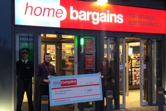 Home Bargains, donated £2k to Craigavon Area Foodbank at its official opening last Saturday.