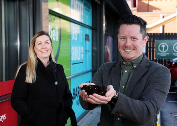 Bronagh Luke, Head of Corporate Marketing at Henderson Group is pictured with Glen Mitchell, Tearfund’s NI Director to launch the Seeds of Hope Appeal for 2020