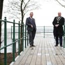 Minister Edwin Poots  and Mayor Cllr Jim Montgomery.