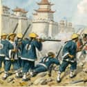 The 98th Regiment of Foot at the attack on Chin-Kiang-Foo (Zhenjiang), 21 July 1842, effecting the defeat of the Manchu government. Watercolour by military illustrator Richard Simkin (1840–1926). Picture: Wikimedia Commons