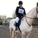 CAFRE Enniskillen Campus Level 2 Apprenticeship in the Equine Industry student Kerry Creighton, Carrickfergus, riding Bruce as part of her BHS Stage 2 examination