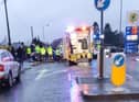 Emergency services at the scene of a crash in Portadown.
