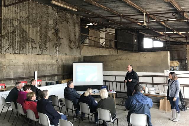Local farmers attending an Orchard Management event in Spring 2019 as project of the Landscape Partnership development phase.