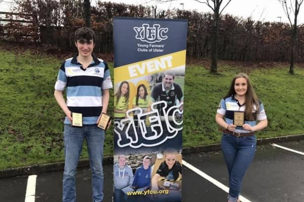 Members from Curragh YFC collect their awads
