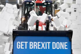 Boris Johnson used a JCB emblazoned with the words ‘Get Brexit Done’ for a PR stunt – but he couldn’t bring the digger to NI without a ‘wash certificate’