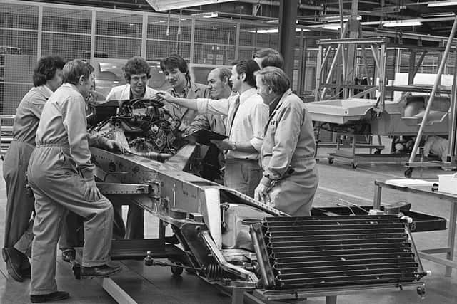De Lorean Motor Company, Dunmurry. Interior pictures of factory where employees are under familiarisation procedure and preparation for full production in April 1980. Picture: Pacemaker Press