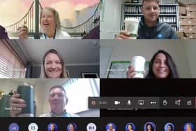 Moy Park staff enjoying a virtual coffee morning last year, in aid of Marie Curie. Moy Park’s partnership with the charity has raised a total of £44,000.