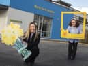 Bronagh Luke, Head of Corporate Marketing launches SPAR NI’s annual campaign for Marie Curie’s Great Daffodil Appeal with Marie Curie nurse Jacqueline Belshaw