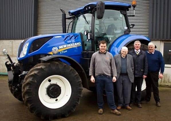 Pictured in 2017  (left to right)  James Townley, the late James D Townley, Paul Orr (R Kennedy and Co.  tractor sales) and Roy Townley