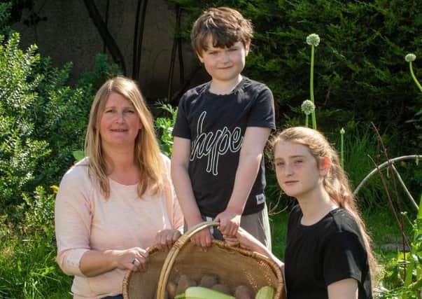 Local mum Hayley Doman with her family have been growing their own vegetables during lockdown and are signed up to the ‘I Can Grow’ project. (Photo by Kirsty McMullen)