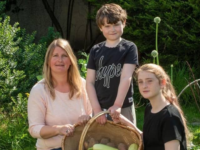 Local mum Hayley Doman with her family have been growing their own vegetables during lockdown and are signed up to the ‘I Can Grow’ project. (Photo by Kirsty McMullen)