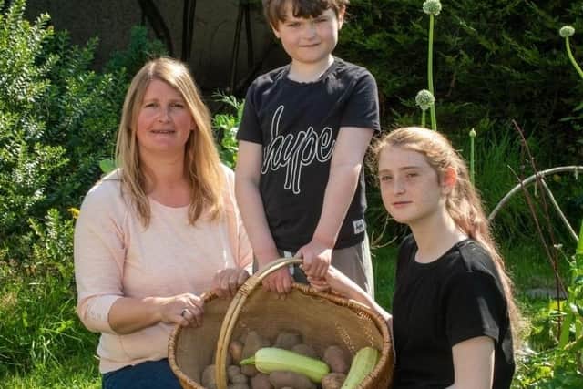 Local mum Hayley Doman with her family have been growing their own vegetables during lockdown and are signed up to the ‘I Can Grow’ project.