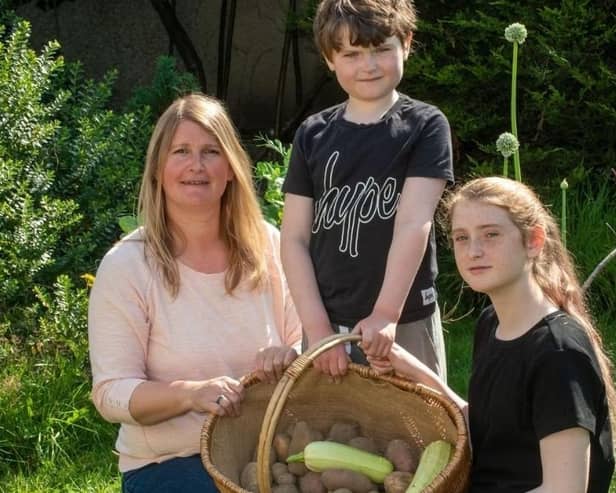 Local mum Hayley Doman with her family have been growing their own vegetables during lockdown and are signed up to the ‘I Can Grow’ project.