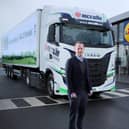 Lidl Northern Ireland & McCulla Launch Fully Green Transport Fleet: Lidl Northern Ireland has become the first retailer in the UK and Ireland to launch a fully green transport fleet powered by waste-to-energy generation, in partnership with leading local logistics company McCulla Transport. The new fleet of eight bio-methane powered trucks marks a major step forward in Northern Irelandâ€TMs goal to reduce carbon emissions and will reduce the retailerâ€TMs carbon emissions of these vehicles by up to 93%. Pictured with one of the new trucks are (L-R) Conor Boyle, Regional Director of Lidl Northern Ireland and Ashley McCulla, Chairman of McCulla Transport.