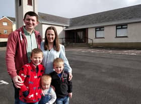 New minister the Rev Robert M McCollum with his wife Emma and children Jonah (7), Toby (5) and Flynn (2).