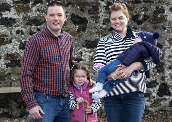Andrew and Caroline with daughter Ella, four, and son Harris, who will be one in July