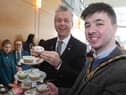 The Mayor of Causeway Coast and Glens Borough Council Councillor Sean Bateson pictured at the Fairtrade Bake-Off celebration event with Consul General Dr Christopher Stange, Secretariat of the All Party Group on Fairtrade.