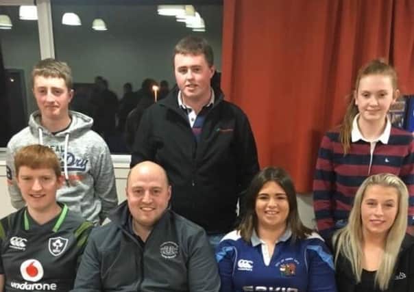 Incoming City of Derry YFC committee 2020/2021 - Front row, Lowry McCollum (club treasurer) , David Oliver (chairperson of AGM), Emma Montgomery (club secretary) and Wendy Canning (club PRO). Back row, Matthew McCorkell (assistant club treasurer), Ryan Kelly (assistant club leader) and Megan Henderson (assistant PRO)