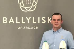 Dean Wright of Ballylisk Dairies with the new milk delivery cartons