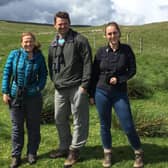 RSPB NI’s Katie Gibb, pictured on the left, with her colleagues Neal Warnock and Hollie Fisher