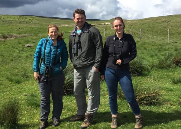 RSPB NI’s Katie Gibb, pictured on the left, with her colleagues Neal Warnock and Hollie Fisher