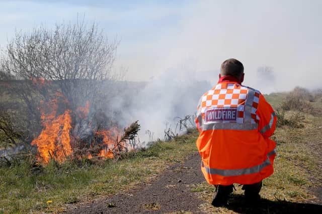 Fire-fighters are battling two large gorse fires in County Antrim.
PICTURE MCAULEY MULTIMEDIA
