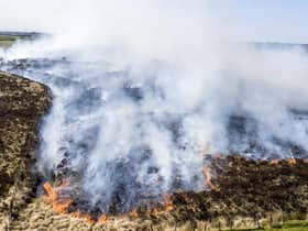 Fire-fighters are battling two large gorse fires in County Antrim..PICTURE MCAULEY MULTIMEDIA