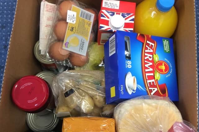 A food box - almost 700 have been distributed in the ABC area
