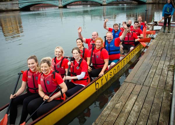 CAFRE’s Agriculture Education Team recently competed in the 2021 Dragon Boat Race on the River Lagan raising £3250 for the Air Ambulance NI charity. Front to back: Sophie Tyner, Naomi Jones, Carrie Smith, Eileen McCloskey, Roisin McCurry, Carla Heaslip, Peter Verhoeven, Brian Robson, Philip Higginson, Jonny Gillespie, Malachy Morgan, Phelim Savage, Philip Holdsworth, John Fegan and Joe Mulholland.