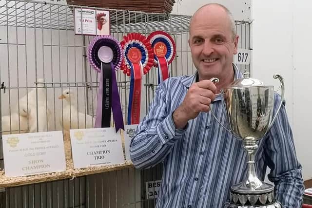 Jimmy Ryan with his cup at Balmoral Show.