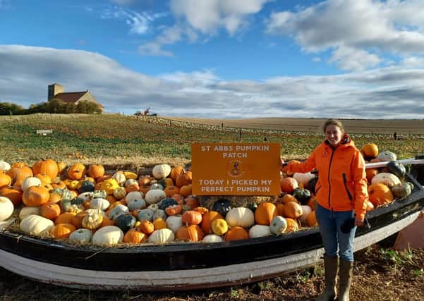 Annabel Hamilton pictured at the St. Abbs Pumpkin Patch.