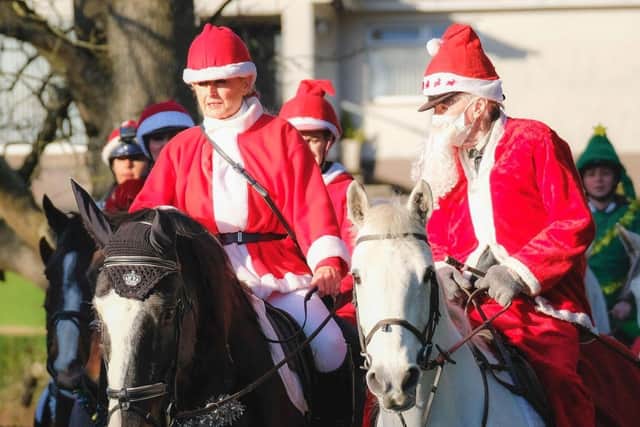 Joan Cunningham Ride Organiser and 85-year-old Albert Lowry leading the 2020 Santa Ride last year. Albert Has been leading the ride with Joan since it started in 2007 and God Willing, is very much looking forward to leading it again this year