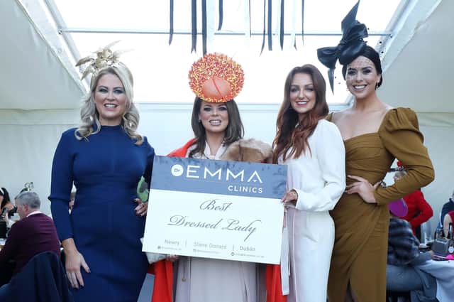 Winner of Dr Emma Clinics Best Dressed Lady at Down Royal Racecourse, Sarah Foy (31) f