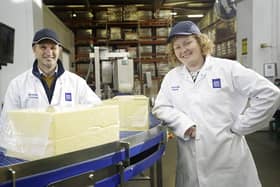 Dale Farm specialist cheese graders Rhonda Grant and Brendan Dunlop.
