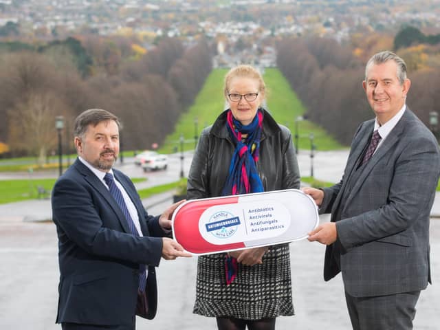 Agriculture Minister Edwin Poots, Health Minister Robin Swann and Deputy Chief Veterinary Officer Dr Perpetua McNamee are supporting World Antimicrobial Awareness Week (WAAW) and say it is vital to provide important advice on the responsible use of antimicrobials.