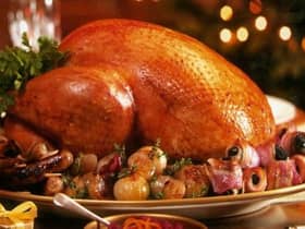 Roast turkey for  Christmas dinner with all the trimmings