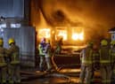 Firefighters tackle a major blaze at a factory complex on the Ballymena Road in Ballymoney, Co Antrim. Pic:Steven McAuley/McAuley Multimedia